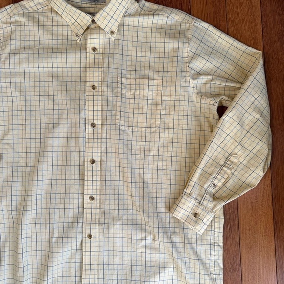 L.L. Bean | Men's yellow & blue plaid button down shirt size XL - Picture 5 of 6